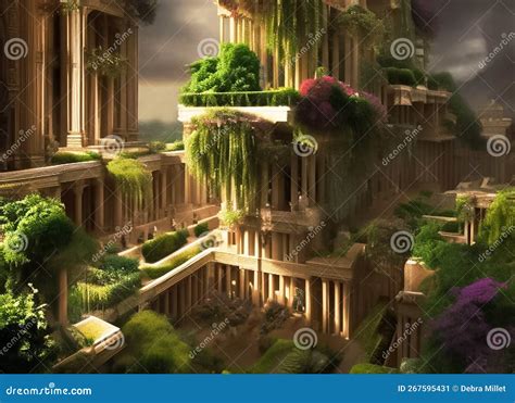 Hanging Gardens Of Babylon Depiction Royalty-Free Stock Photo ...