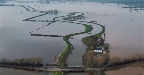 Somerset Levels flooding in full as aerial shots show underwater fields ...