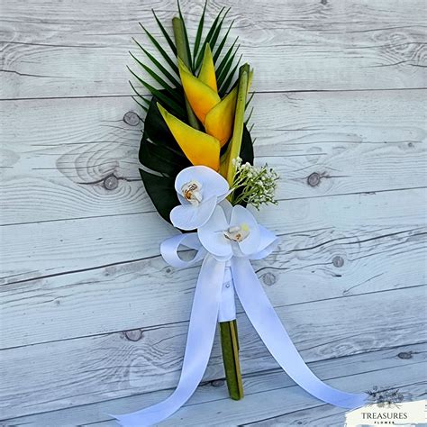 Orchid Bouquet Tropical Bouquet Beach Wedding Bouquet - Etsy