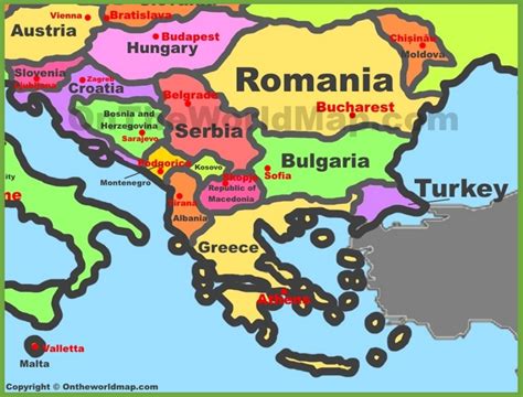 Balkan countries map - Ontheworldmap.com