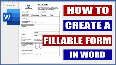 How To Create A Fillable Application Form In Word - Printable Form ...