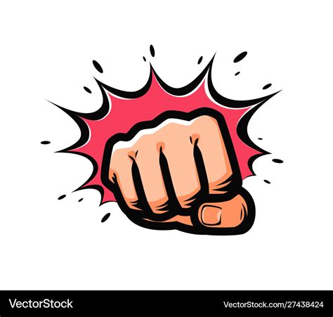 Fist punching in pop-art style Royalty Free Vector Image