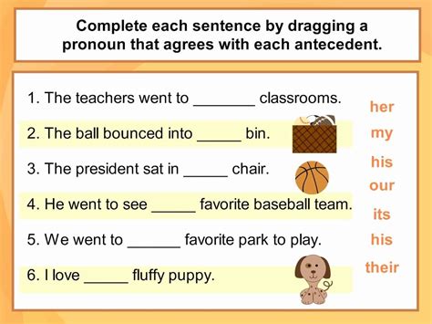 Pronouns And Antecedents Worksheets