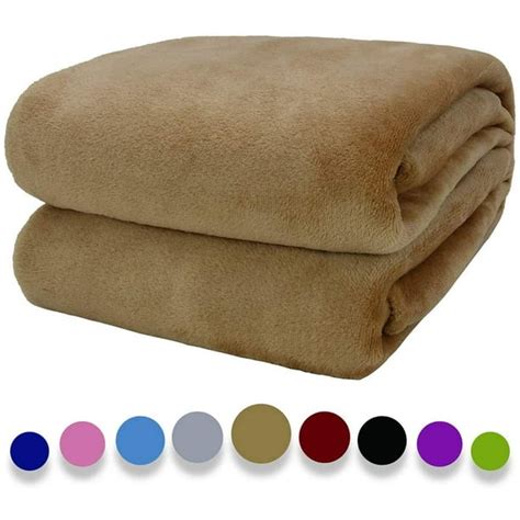 Howarmer Exquisite Fuzzy Blanket Brown Throw Blankets All Season Light ...