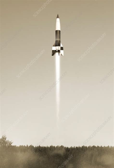 V-2 rocket launch, artwork - Stock Image - C013/8994 - Science Photo ...