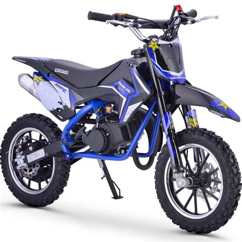 Blue 2 Stroke 50cc Compact Dirt Bike Motorbike With Restrictor – Kids ...