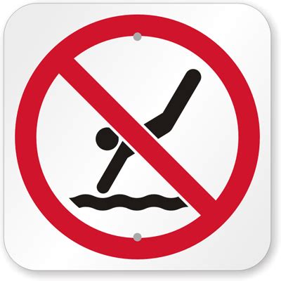 No Diving Signs | Diving Rules Signs