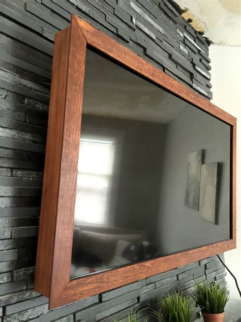 DIY $40 Wood TV Frame {works for TVs that tilt and rotate, too ...