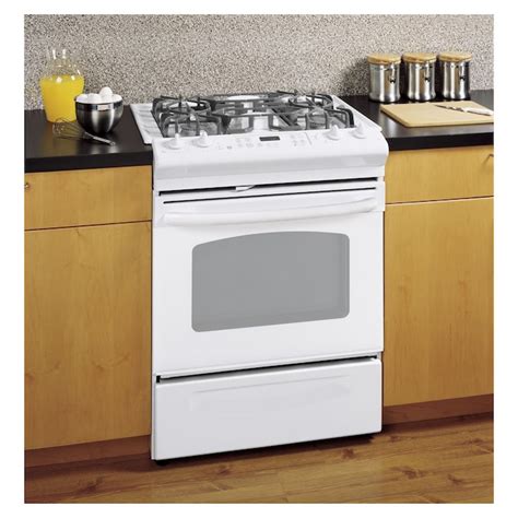 GE 30-Inch 4-Burner Slide-In Gas Range (Color: White) at Lowes.com