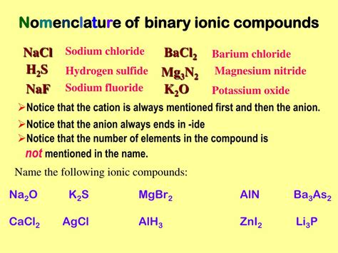 PPT - IONIC COMPOUNDS: Names and Formulas PowerPoint Presentation, free ...