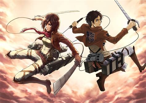 Attack On Titan Eren and Mikasa Wallpapers - Top Free Attack On Titan ...