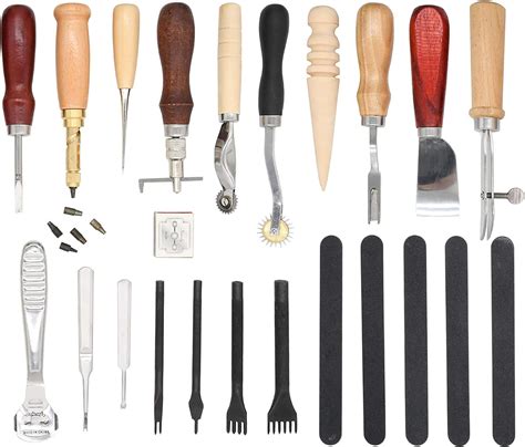 Amazon.com: 18Pcs Leather Stitching Working Tools kit Leather Craft ...