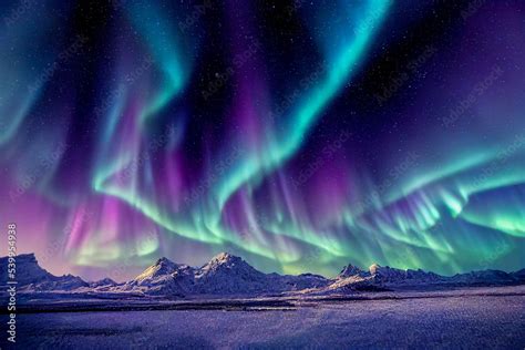 Foto de Aurora borealis on the Norway. Green northern lights above ...