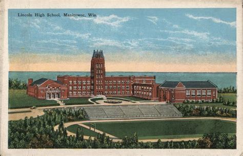 Lincoln High School Manitowoc, WI Postcard