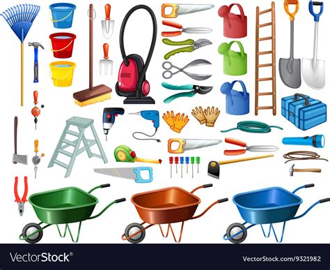 Different household tools and equipments Vector Image