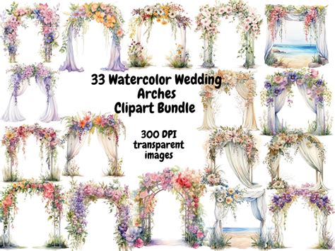 Wedding Flower Arch Clipart Bundle Wedding Arch Clipart - Etsy