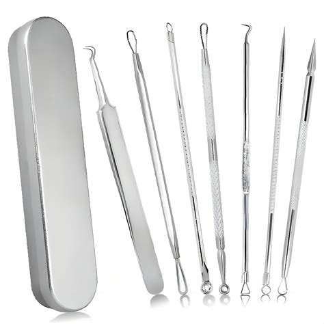 7 Pcs Pimple Popper & Blackhead Remover Tool Kit - Comedone and Acne ...