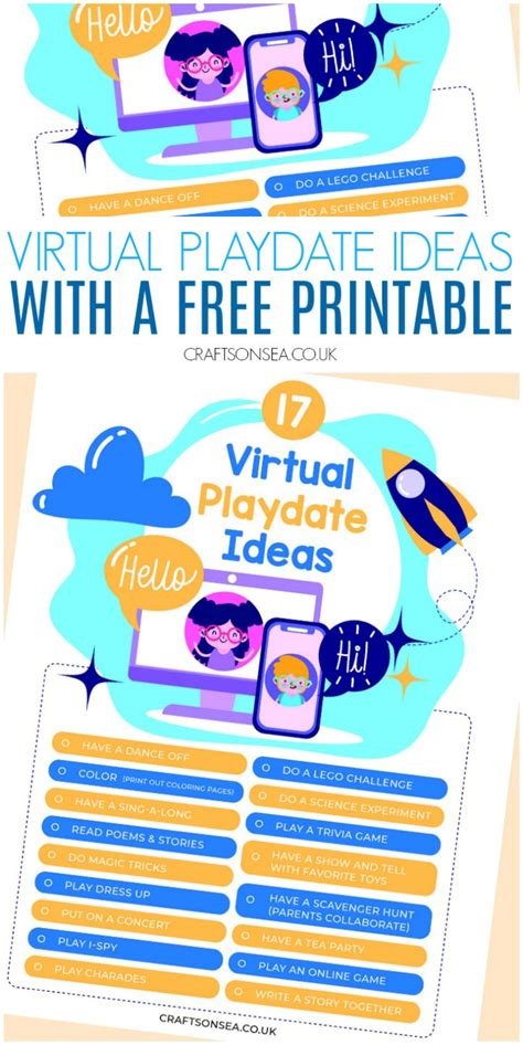 Virtual Playdate Ideas for Zoom {FREE Printable} - online play date ...