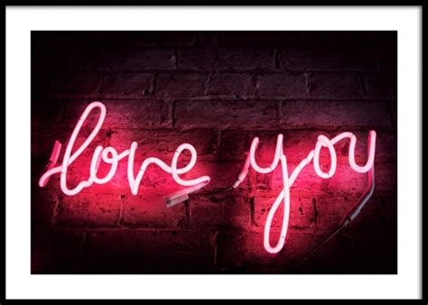 Love You Neon Poster