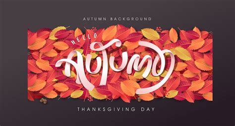 Premium Vector | Autumn leaves background. thanksgiving day