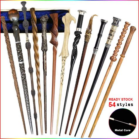 54 Styles Cosplay Magic Wand with Metal Core Resin Wand Magical Stick ...