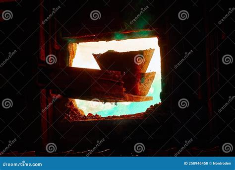 Loading Ingots of Remelt Copper into Reverberatory Furnace Stock Photo ...