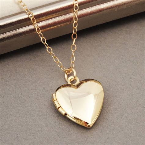 Heart Locket Necklace, Gold Heart Locket, Tiny Heart Locket, Simple ...