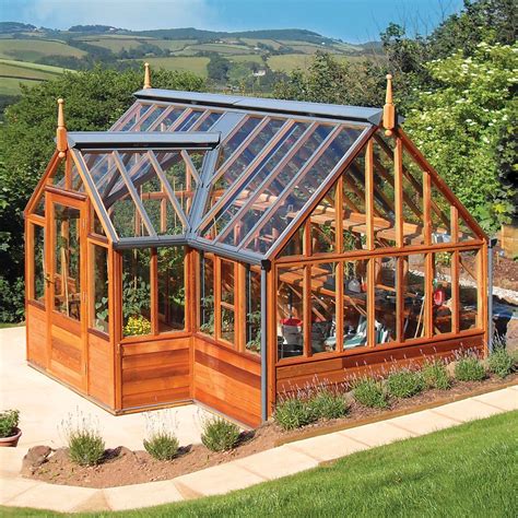 Gabriel Ash Portico Series Greenhouse - Wood Frame Greenhouses ...