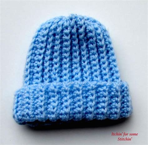 Basic Crochet Ribbed Baby Beanie - Etsy | Crochet baby hat patterns ...