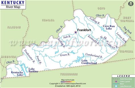 Kentucky Rivers Map, Rivers in Kentucky | Kentucky, Ohio map, Map