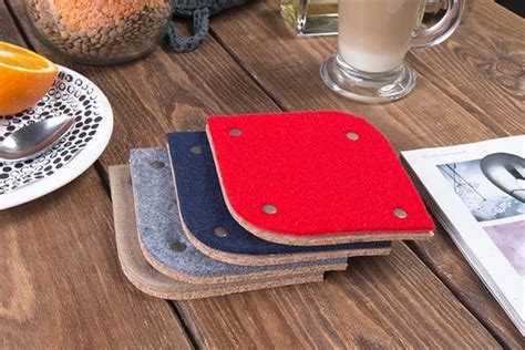 Handmade Felt Coasters with Three Optional Shapes | Gadgetsin