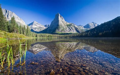 nature, Landscape, Mountain, Glacier National Park, Montana, USA, Lake ...