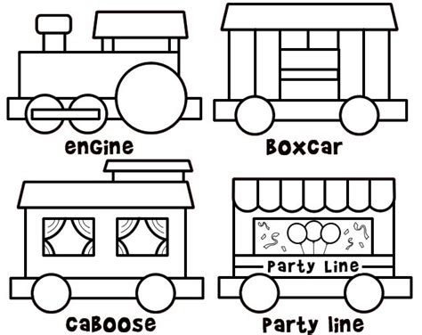 Color and build a train. Cute site too! | Free Printables ...