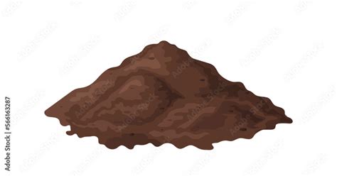 Pile of soil in cartoon. Heap of ground for agricultural. Vector ...