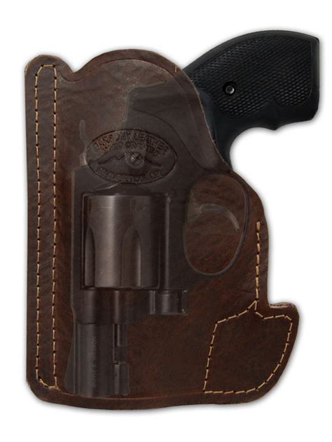 Ambidextrous Brown Leather Pocket Holster for 2", Snub-Nose .38 .357 ...