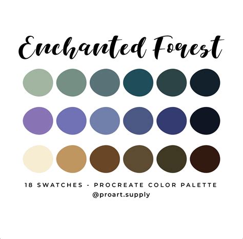 ENCHANTED FOREST PROCREATE Color Palette Hex Codes For ...