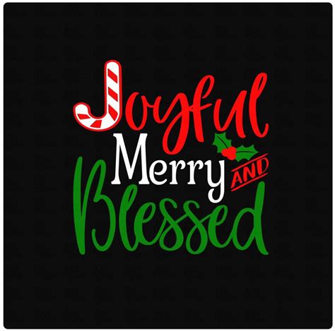 Joyful, Merry & Blessed Free Christmas SVG File - Free SVG Cut Files