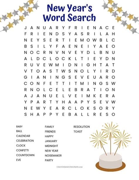 New Year's Eve Word Search Printable - Word Search Printable