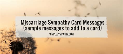 Miscarriage Sympathy Card Messages - Simple Sympathy