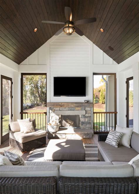 15 Most Amazing Four Season Porch With Fireplace Ideas