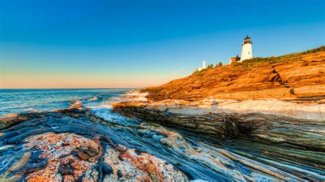 Early morning sunrise at the Pemaquid Point Lighthouse, Bristol, Maine ...