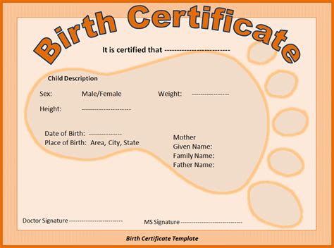 Birth Certificate Templates | Free Business Templates