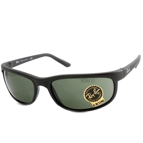 Ray-Ban Predator 2 RB2027 W1847 Matte Black/Green Unisex Wrap ...