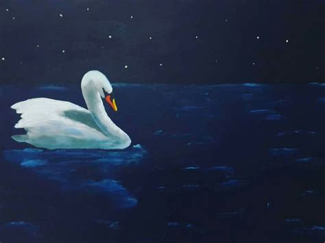 Lonely Swan... | Painting, Swan, Bird