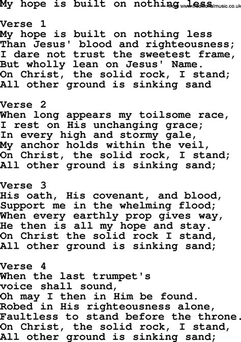 My Hope Is Built On Nothing Less - Apostolic and Pentecostal Hymns and ...