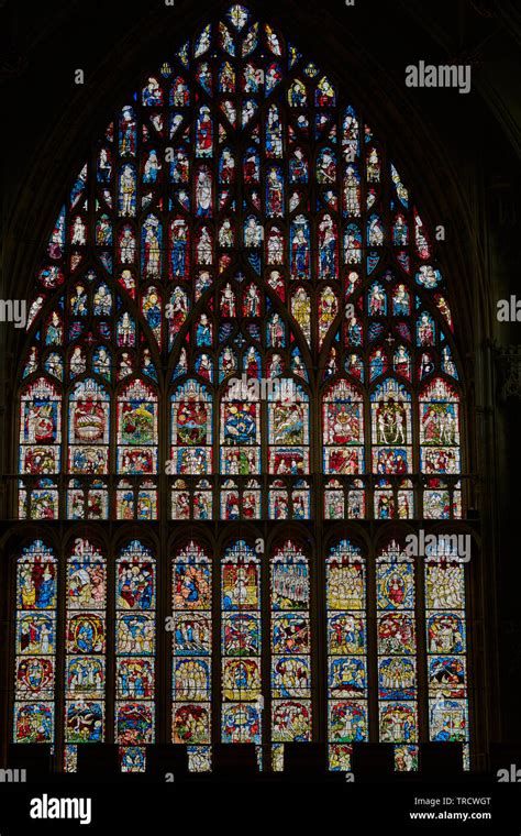 Great East window, the largest medieval stained glass window in Britain ...