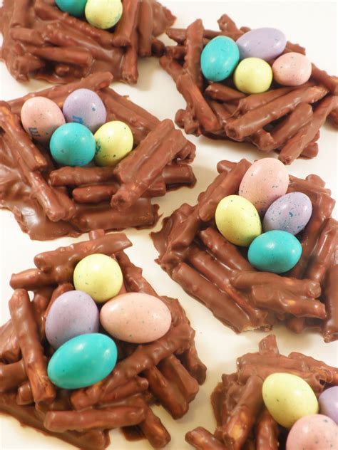 Bird nests made with chocolate covered pretzel. | Holidays | Pinterest ...