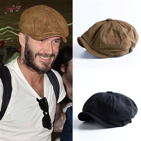 Men Newsboy Cap Herringbone Baker Boy Cabbie Flat Hat Retro Newsboy Cap ...