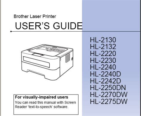 Brother HL-2270DW Manual User Guide - Printer Manual Guide