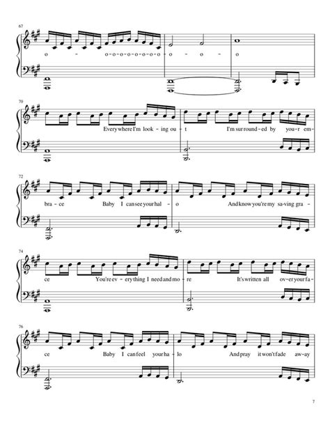 Beyonce - Halo sheet music for Piano download free in PDF or MIDI ...